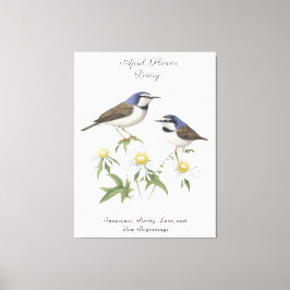 エイプリル誕生月花デイジー大切な誕生日 キャンバスプリント