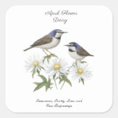 エイプリル誕生月花デイジー大切な誕生日 スクエアシール (正面)