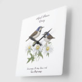 エイプリル誕生月花デイジー大切な誕生日 スクエア壁時計 (傾斜)