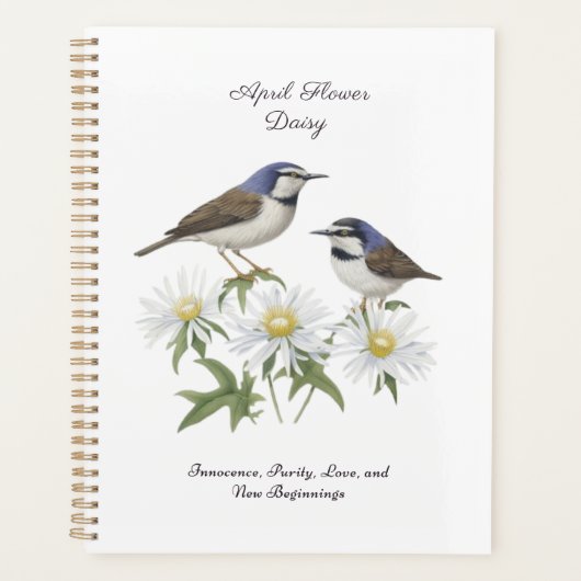 エイプリル誕生月花デイジー大切な誕生日 プランナー手帳 (正面)