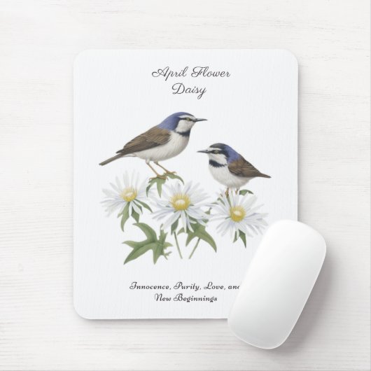 エイプリル誕生月花デイジー大切な誕生日 マウスパッド (マウス)