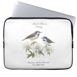 エイプリル誕生月花デイジー大切な誕生日 ラップトップスリーブ