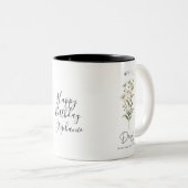 エイプリル誕生月花デイジー誕生日ギフト彼女 ツートーンマグカップ (正面右)