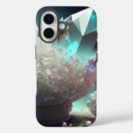 エイプリル誕生石ダイヤモンドクォーツクリスタル真珠 iPhone 16ケース