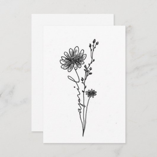 エイプリル誕生花誕生日カード ノートカード (正面/裏面)