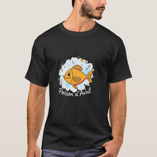 エイプリル・フールの漫画の魚 Tシャツ (正面)