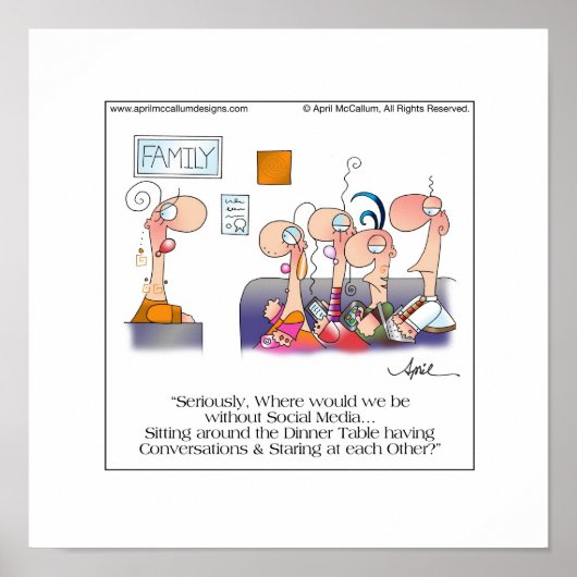 エイプリル・マッカラムによるFAMILY DINNER Cartoon Poster ポスター (正面)
