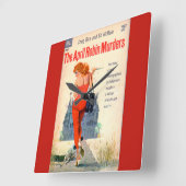 エイプリル・ロビン・マーダーズのパルプ小説の表紙 スクエア壁時計 (傾斜)