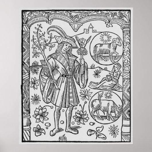 エイプリル、花、おひつじ ポスター (正面)