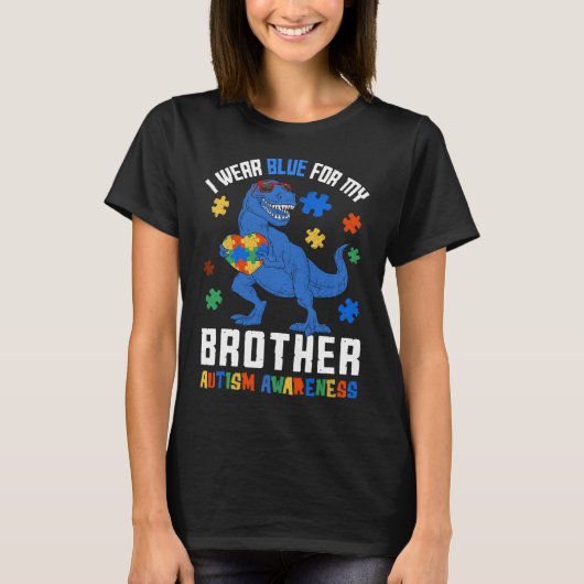 エイプリルI衣服ブルー（ブラザー恐竜の自閉症の戦争） Tシャツ (正面)