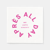 エイペルオールデイホットピンクバチェロレッテスキーパーティー スタンダードカクテルナプキン (正面)