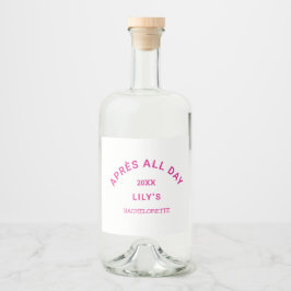 エイペルオールデイホットピンクバチェロレッテスキーパーティー リキュールボトルラベル