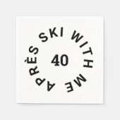 エイペーススキーと私40スキーテーマ40歳の誕生日パーティー スタンダードカクテルナプキン (正面)
