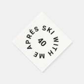 エイペーススキーと私40スキーテーマ40歳の誕生日パーティー スタンダードカクテルナプキン (角)