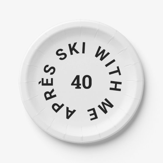 エイペーススキーと私40スキーテーマ40歳の誕生日パーティー ペーパープレート (正面)