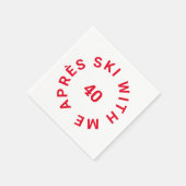 エイペーススキーと私40赤40歳の誕生日パーティー スタンダードカクテルナプキン (角)