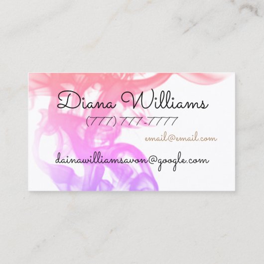 エイボンの唇の電話の美パーソナライズされたしさ 名刺 (裏面)