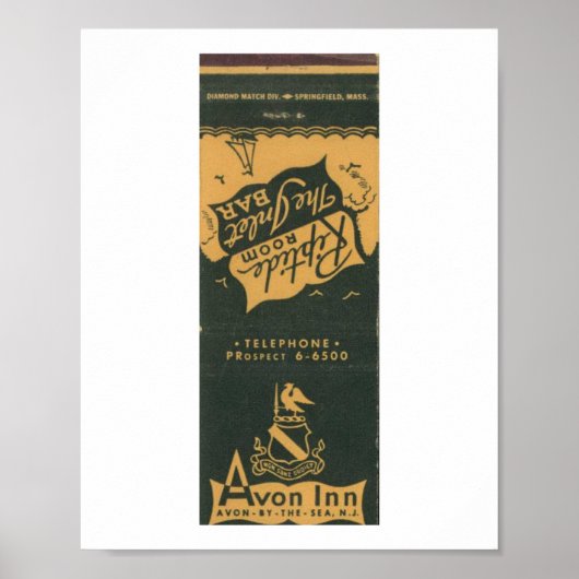 エイボンバイザシーNJ、エイボンイン1950sマッチブック ポスター (正面)