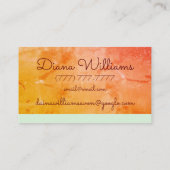 エイボンパーソナライズされたオレンジと赤の美学 名刺 (裏面)