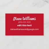 エイボンペパーミントキャンディホリデイズ 名刺 (裏面)