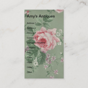 エイミーのアンティーク、ヴィンテージフローラ 名刺