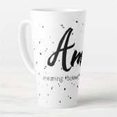 エイミー名意味ウーメンズマグミニマル白黒 カフェラテマグ (左アングル)