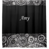 エイミー白黒ショーカーテン シャワーカーテン (正面)