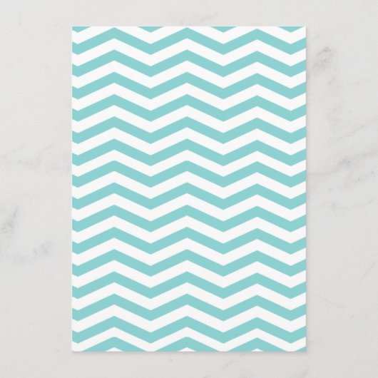 エイミー·シック·シェブロン結婚情報の指示|ティール（緑がかった色） エンクロージャーカード (裏面)