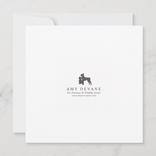 エイミー・デヴェインの水彩画のカード - カーディナル シーズンカード (裏面)