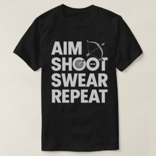 エイムシューズおもしろいアーチェリーとホフンチン Tシャツ