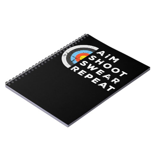 エイムシュートウェア繰り返しアーチェリー衣装アーチャーギフト ノートブック (左側)