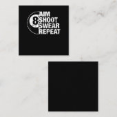 エイムシュートウェア8ボールプールビリヤードプレイ スクエア名刺 (正面/裏面)