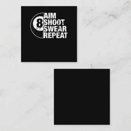 エイムシュートウェア8ボールプールビリヤードプレイ スクエア名刺 (正面/裏面)