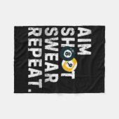 エイムシュートSwearリピートヴィンテージプールおもしろい選手B フリースブランケット (正面(横))