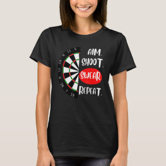 エイムシュートSwearリピートDartboardダーツプレーヤー Tシャツ