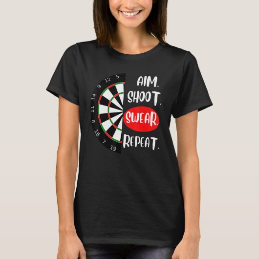 エイムシュートSwearリピートDartboardダーツプレーヤー Tシャツ (正面)