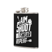 エイムシュートSwear Repeat おもしろい Dart Flask 6oz. フラスク (左)