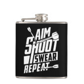 エイムシュートSwear Repeat おもしろい Dart Flask 6oz. フラスク (正面)