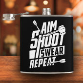 エイムシュートSwear Repeat おもしろい Dart Flask 6oz. フラスク