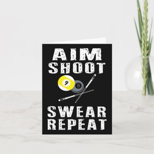 エイムシュートSwear Repeat おもしろい Poolビリヤード8ボール カード (正面)