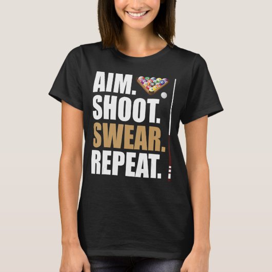 エイムシュートSwear Repeat Poolビリヤード・スヌッカー Tシャツ (正面)