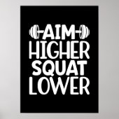 エイムハイヤースクアットローワージムトレーニング やる気を起こさせる ポスター (正面)