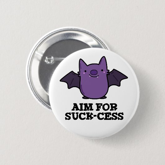 エイム吸プ前向きおもしろいこうもりプンダークBG 缶バッジ (正面&裏面)