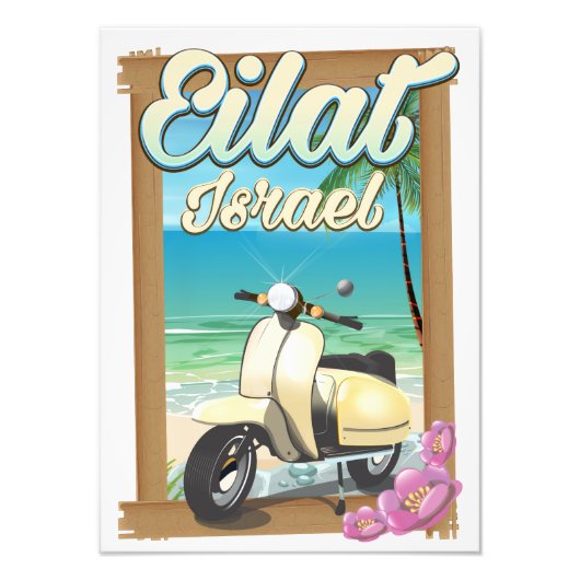エイラート ビーチ イスラエル スクーター 旅行 ポスター (正面)