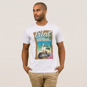 エイラート ビーチ イスラエル スクーター 旅行 ポスター Tシャツ (正面フル)