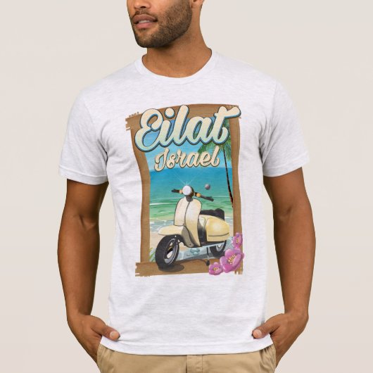 エイラート ビーチ イスラエル スクーター 旅行 ポスター Tシャツ (正面)