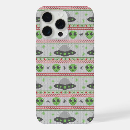 エイリアンおばけクリスマスセーター iPhoneケース (裏面)