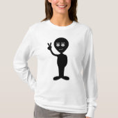 エイリアンおもしろいの平和サインTシャツ Tシャツ (正面)