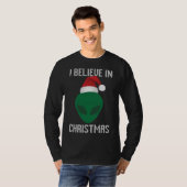 エイリアンおもしろいの醜いクリスマスセーターパーティー Tシャツ (正面フル)