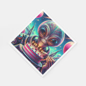 エイリアンおもしろいをテーマにした誕生日パーティー スタンダードランチョンナプキン (角)